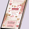 Heart Confetti and Glitter Birthday Invitation Card for Girls age 8 to 31 Design 4 - Image 2