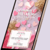 Heart Confetti and Glitter Birthday Invitation Card for Girls age 8 to 31 Design 7 - Image 2