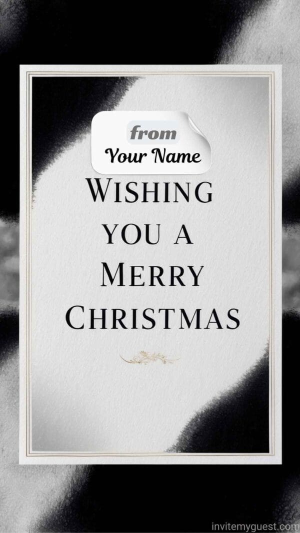 Elegant White Border Personalized Merry Christmas 2024 Greeting Card Template