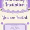 Lavender and Lace Birthday Invitation Card for Girls age 8 to 31 Design 2