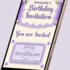 Lavender and Lace Birthday Invitation Card for Girls age 8 to 31 Design 2 - Image 2