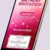 Elegant Pink Glitter Polka Dot Birthday Invitation Canva Template – Customizable Digital Card Design - Image 2