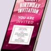 Elegant Pink Polka Dot Birthday Invitation Card with Sparkles  – Customizable Canva Template - Image 2