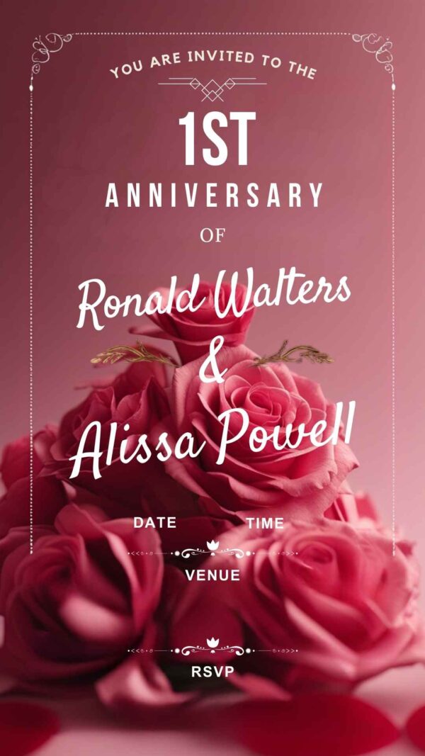 Timeless Love: Anniversary Party Invitation - Customizable Digital Design