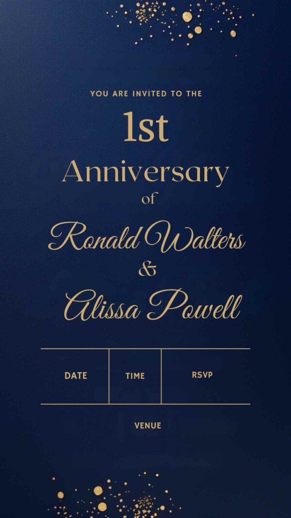 Timeless Elegance: Anniversary Party Invitation - Customizable Digital Design