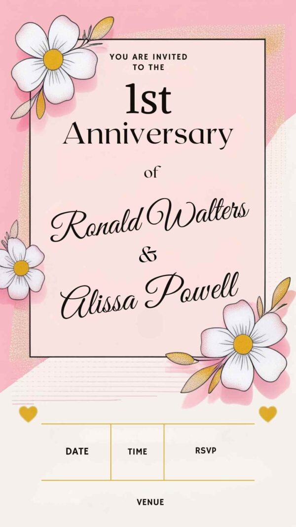 Love Story: Anniversary Party Invitation - Customizable Digital Design