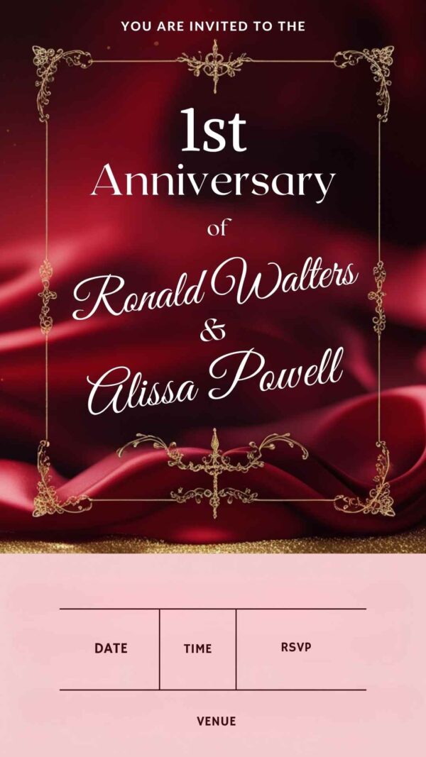 Everlasting Bond: Anniversary Invitation - Customizable Digital Design