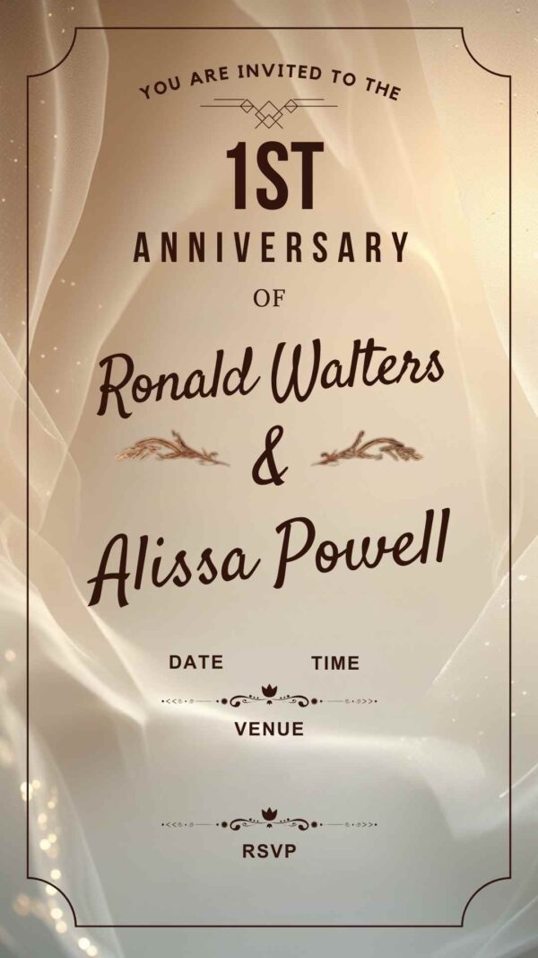 Platinum Love: Anniversary Party Invitation - Customizable Digital Design