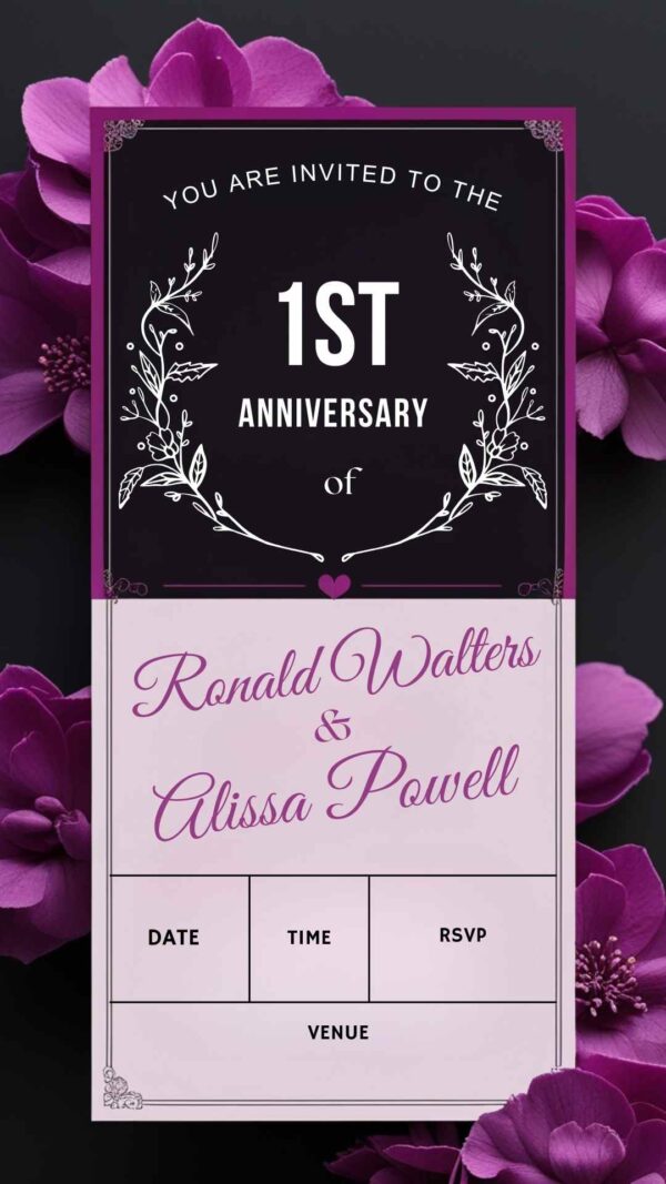 Radiance of Love: Anniversary Invitation - Customizable Digital Design