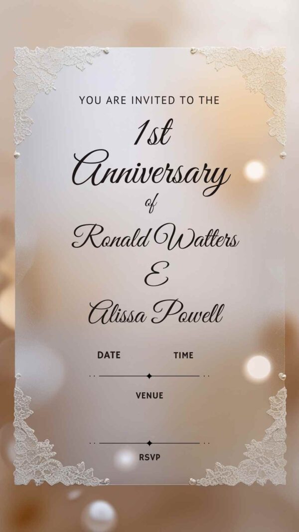 Golden Glow Anniversary Invitation - Customizable Digital Design