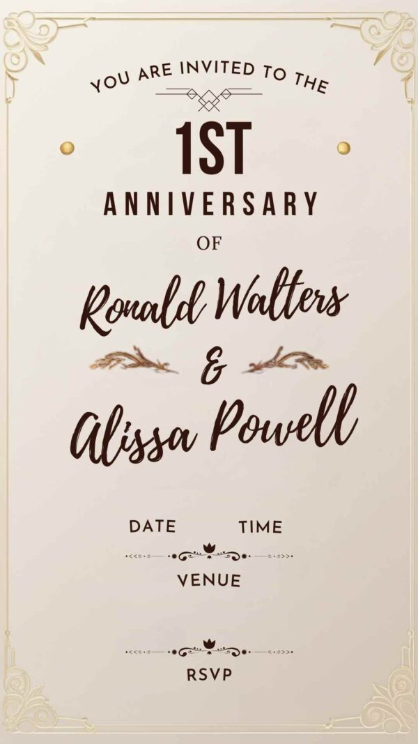 Eternal Bond: Anniversary Invitation - Customizable Digital Design