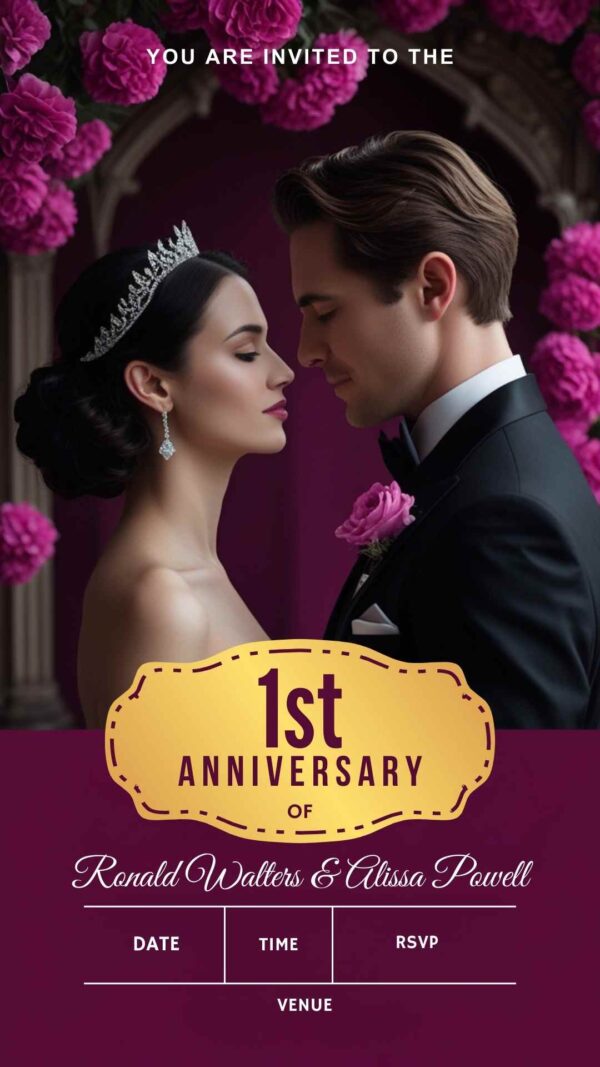 Love in Bloom: Anniversary Party Invitation - Customizable Digital Design