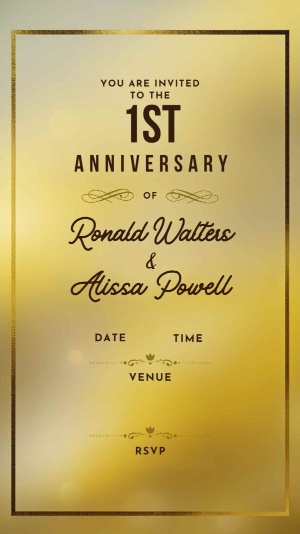 Timeless Elegance: Anniversary Invitation - Customizable Digital Design