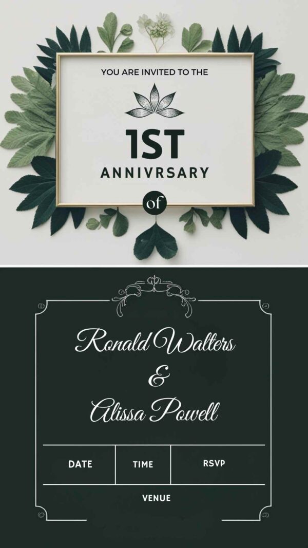 Golden Moments: Anniversary Invitation - Customizable Digital Design