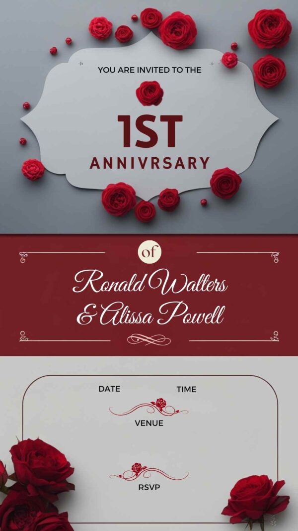 Cherished Memories: Anniversary Party Invitation - Customizable Digital Design
