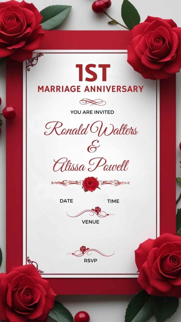 Golden Vows: Anniversary Invitation - Customizable Digital Design