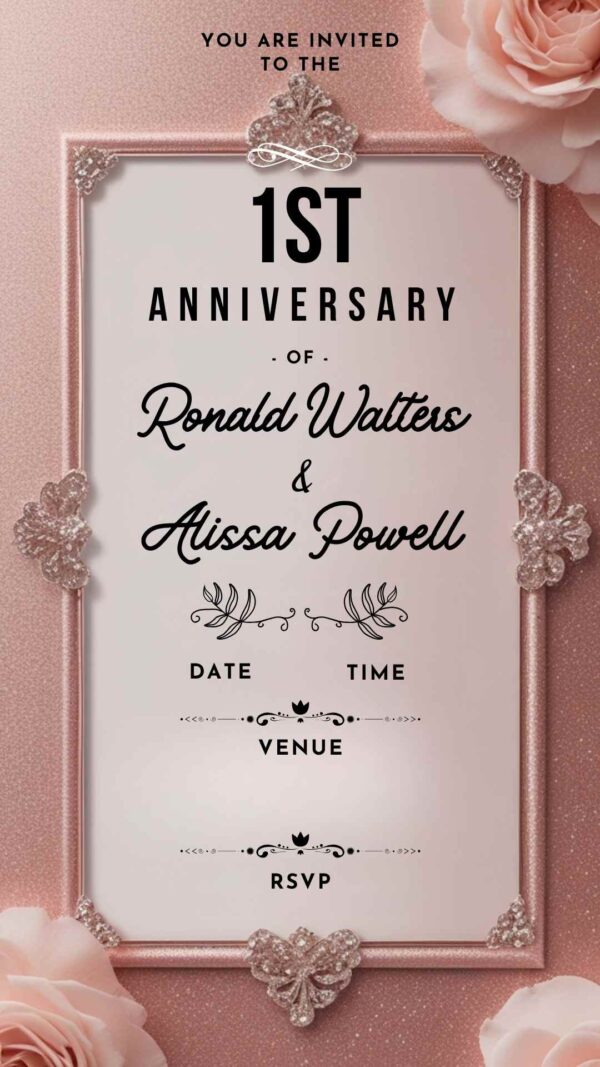 Eternal Bond: Anniversary Invitation - Customizable Digital Design