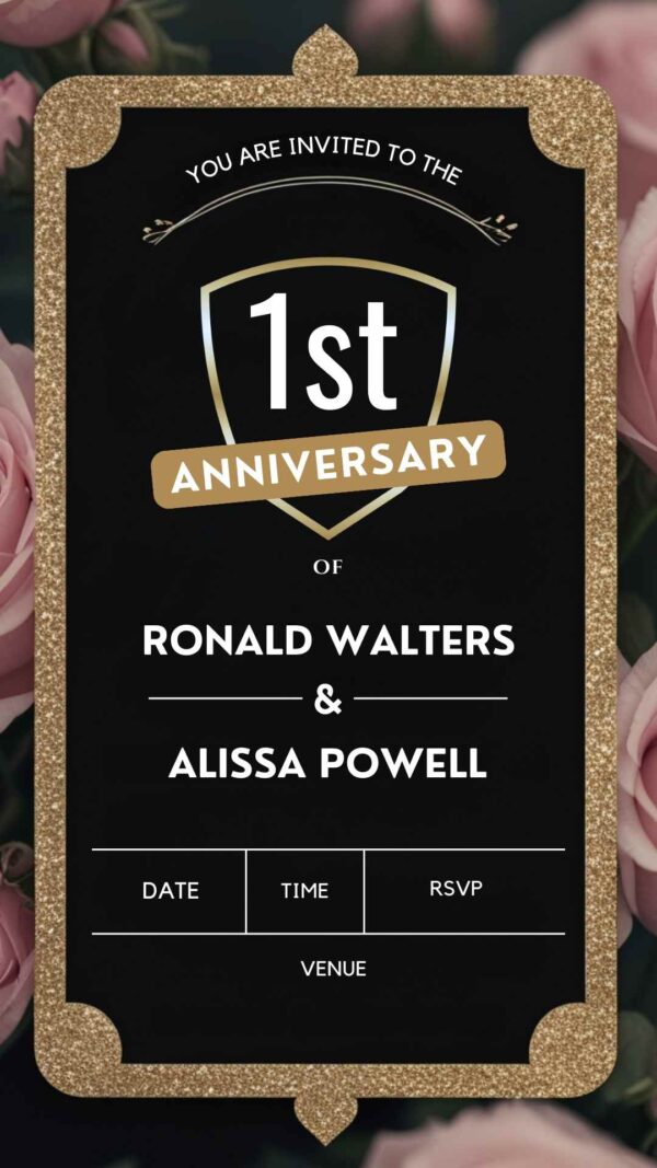 Happily Ever After: Anniversary Party Invitation - Customizable Digital Design