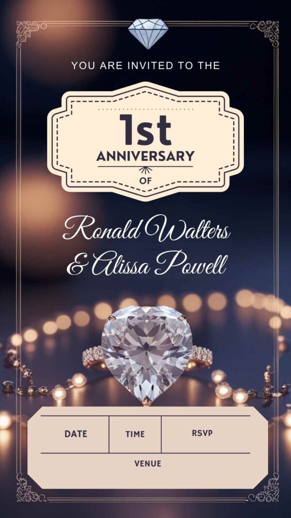 Loving Milestones: Anniversary Invitation - Customizable Digital Design