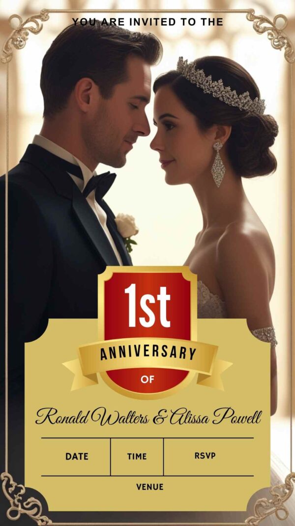 Elegant Anniversary Invitation - Customizable Digital Design