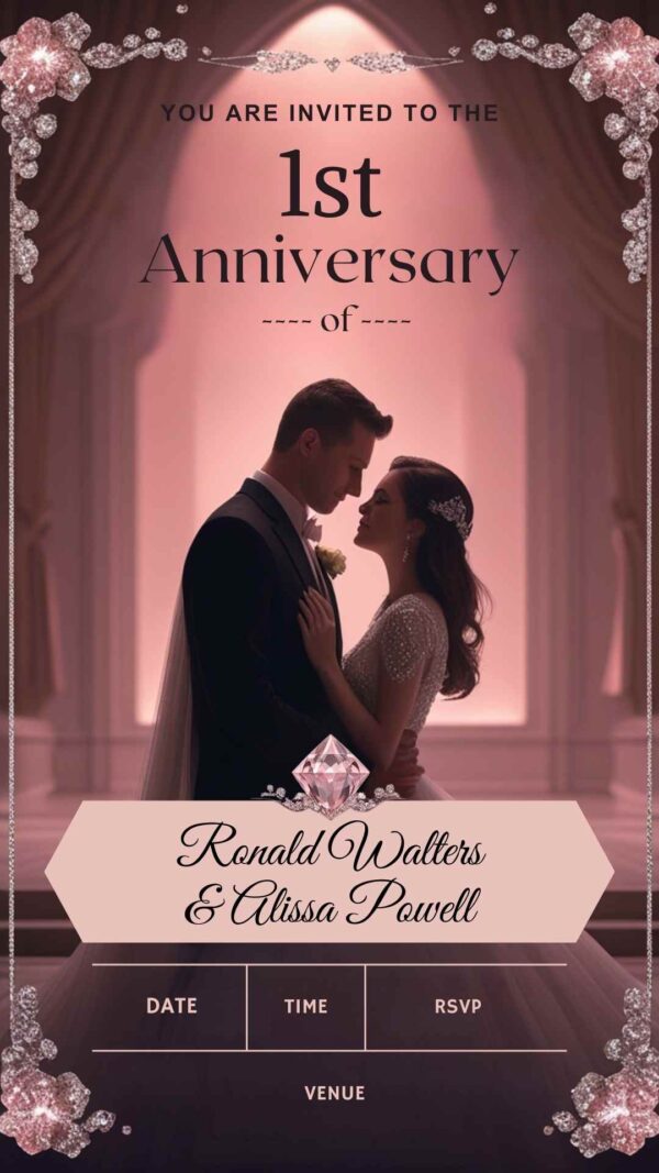 Boundless Love: Anniversary Party Invitation - Customizable Digital Design