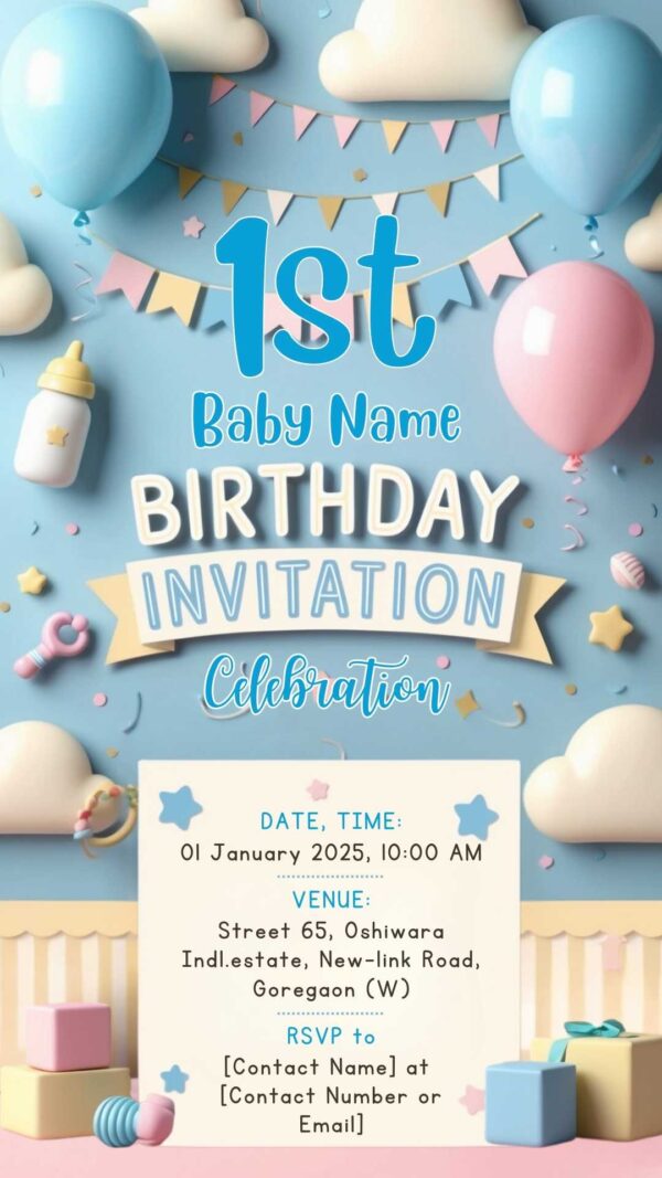 Magical Moments: Baby Birthday Invite