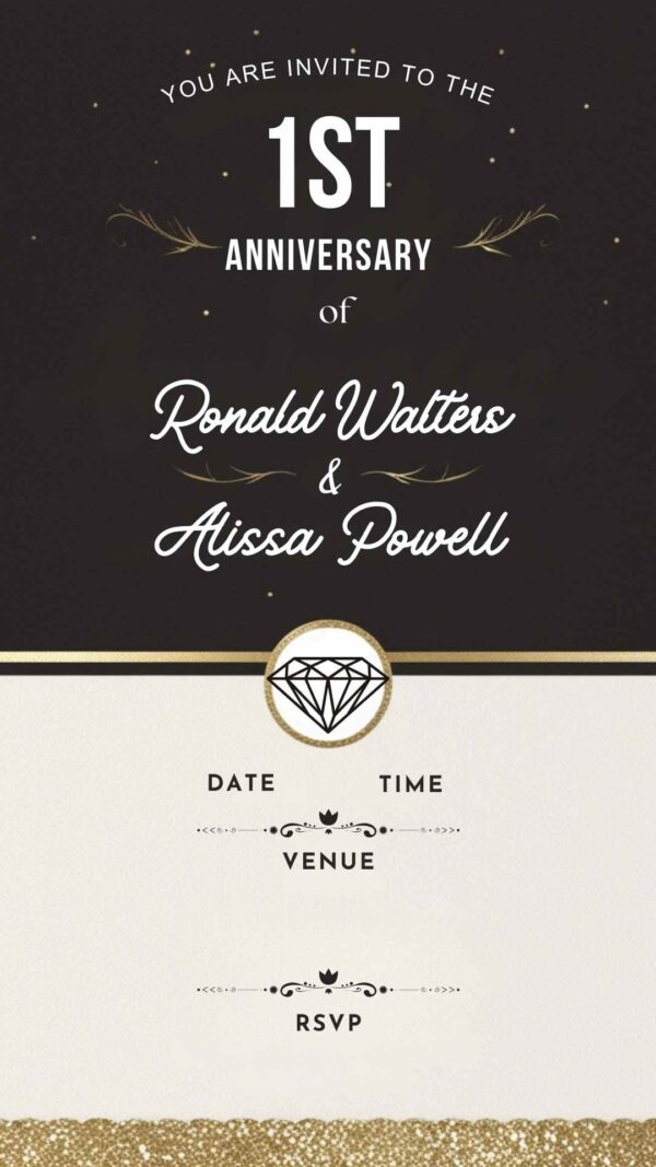 Heartfelt Years: Anniversary Invitation - Customizable Digital Design