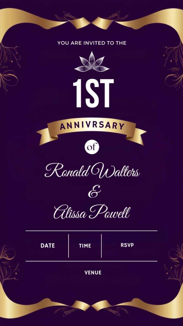 Pure Bliss: Anniversary Party Invitation - Customizable Digital Design