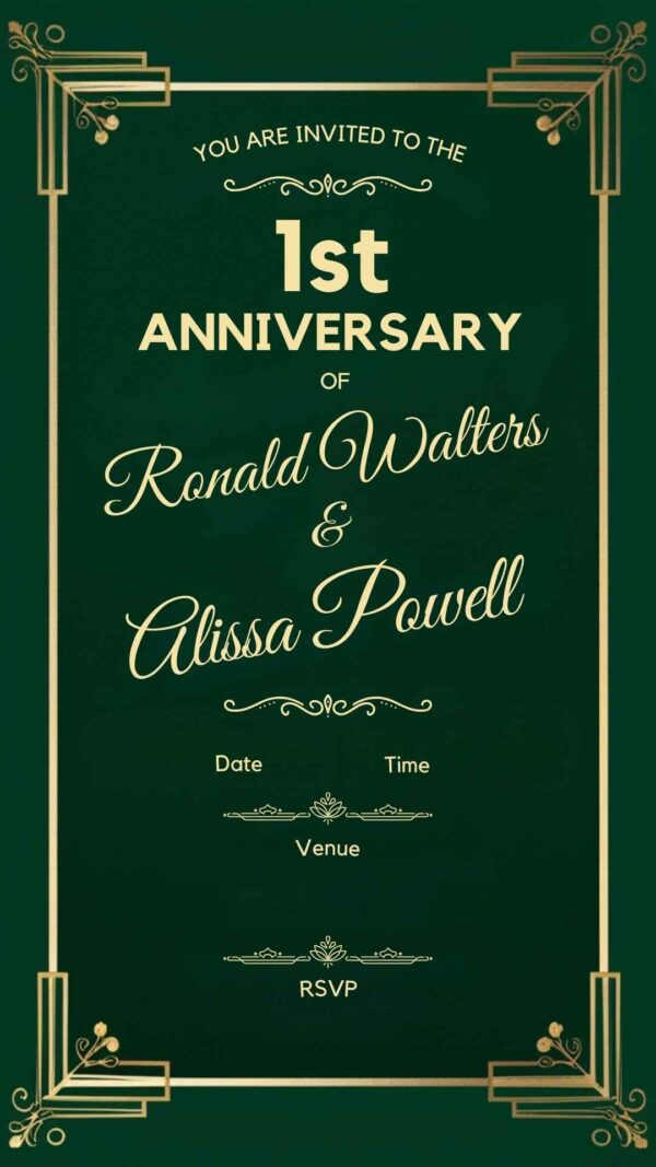 Enduring Romance: Anniversary Invitation - Customizable Digital Design