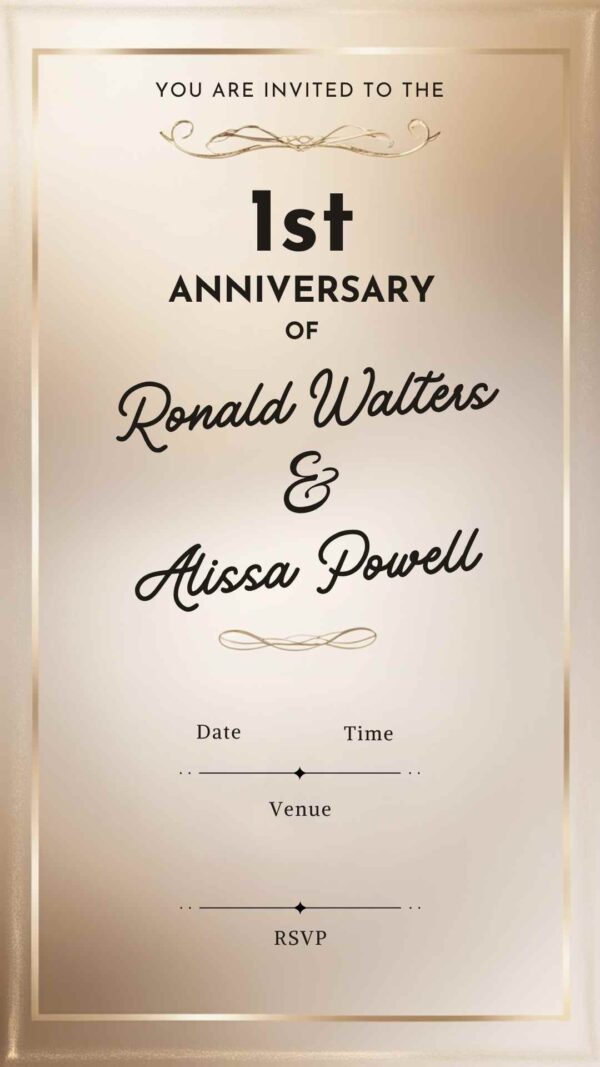 Cherished Moments: Anniversary Invitation - Customizable Digital Design