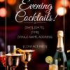 Glamorous Bronze and Black Cocktail Party Invitation Template - Customizable Canva Design