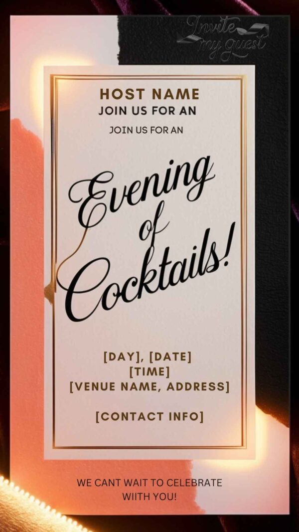 Modern Abstract Cocktail Party Invitation Template - Customizable Canva Design