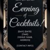 Art Deco Elegance Cocktail Party Invitation Template - Customizable Canva Design