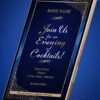 Navy Blue and Gold Glitter Cocktail Party Invitation Template - Customizable Canva Design - Image 2