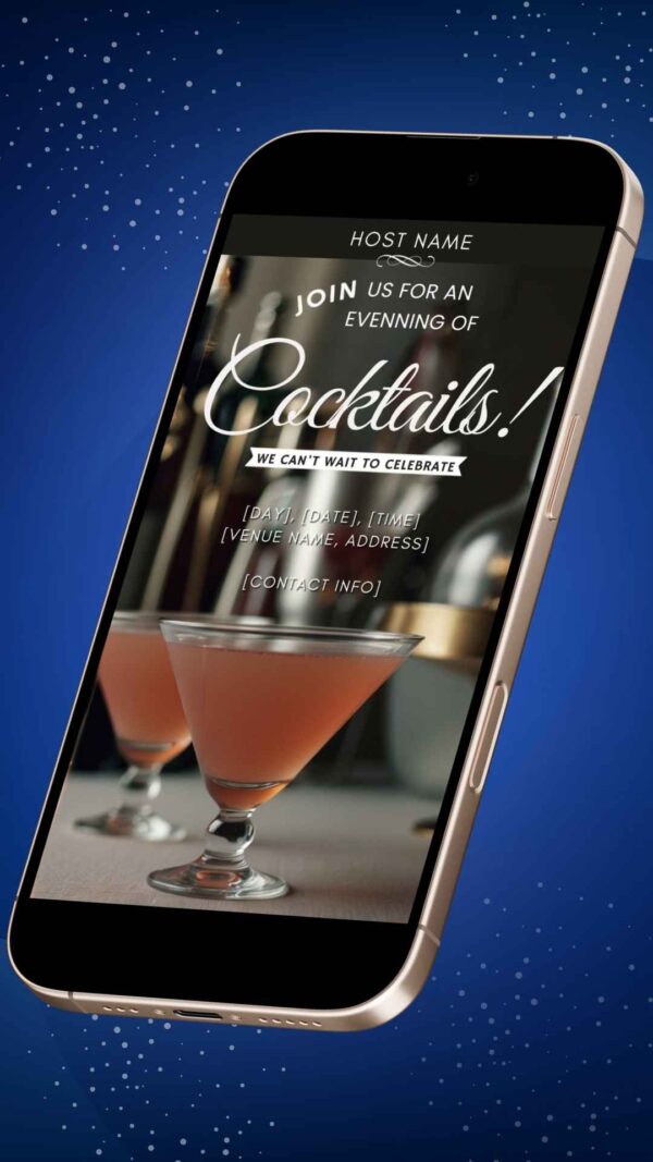 Classic Cocktail Party Invitation Template - Customizable Canva Design - Image 2