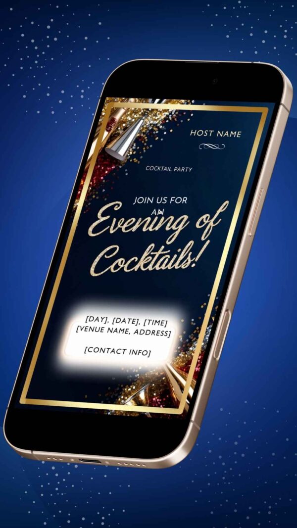 Elegant Cocktail Party Invitation Template - Customizable Canva Design - Image 2