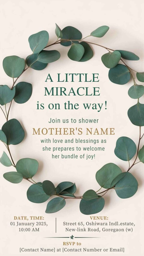 Pure Joy: Baby Shower Invitation Digital Template