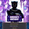 Defender of Wakanda Birthday Party Invitation Featuring Black Panther - Customizable Digital Design