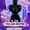 Wakandan Warrior Birthday Party Invitation Featuring Black Panther - Customizable Digital Design