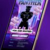 Wakandan Warrior Birthday Party Invitation Featuring Black Panther - Customizable Digital Design - Image 2