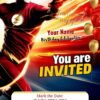 Red Streak of Lightning: The Flash Birthday Party Invitation - Customizable Digital Design