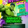 Gamma-Powered Party: Hulk – Customizable Hulk Birthday Invitation