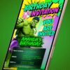 Gamma-Powered Party: Hulk – Customizable Hulk Birthday Invitation - Image 2