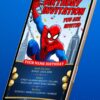 Digital Spiderman Birthday Invitation with Cityscape and Confetti - Customizable Canva Template - Image 2