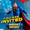 Superman’s Heroic Flight: The Superman Birthday Party Invitation – Customizable Digital Design