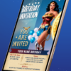 Strength and Courage: Wonder Woman Birthday Party Invitation - Customizable Digital Design - Image 2