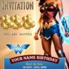 Goddess of Truth Birthday Party Invitation Featuring Wonder Woman - Customizable Digital Design