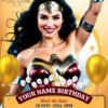 Wonder Woman's Warrior Spirit Birthday Party Invitation - Customizable Digital Design